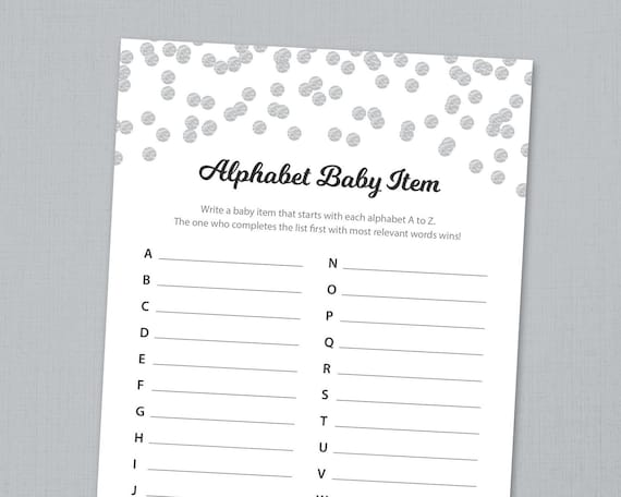 baby items that start with z