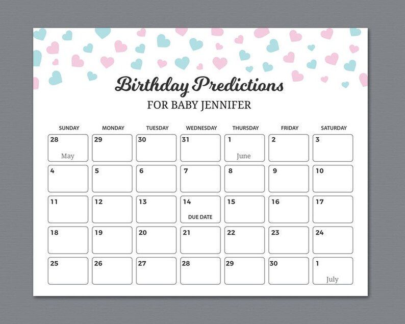 Baby Due Date Calendar Sign Birthday Predictions Guess The Etsy Baby Due Date Calendar Sign Birthday Predictions Guess The Etsy