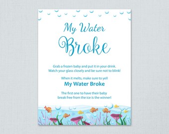 My Water Broke Game Sign Printable Instant Download Girl | Etsy