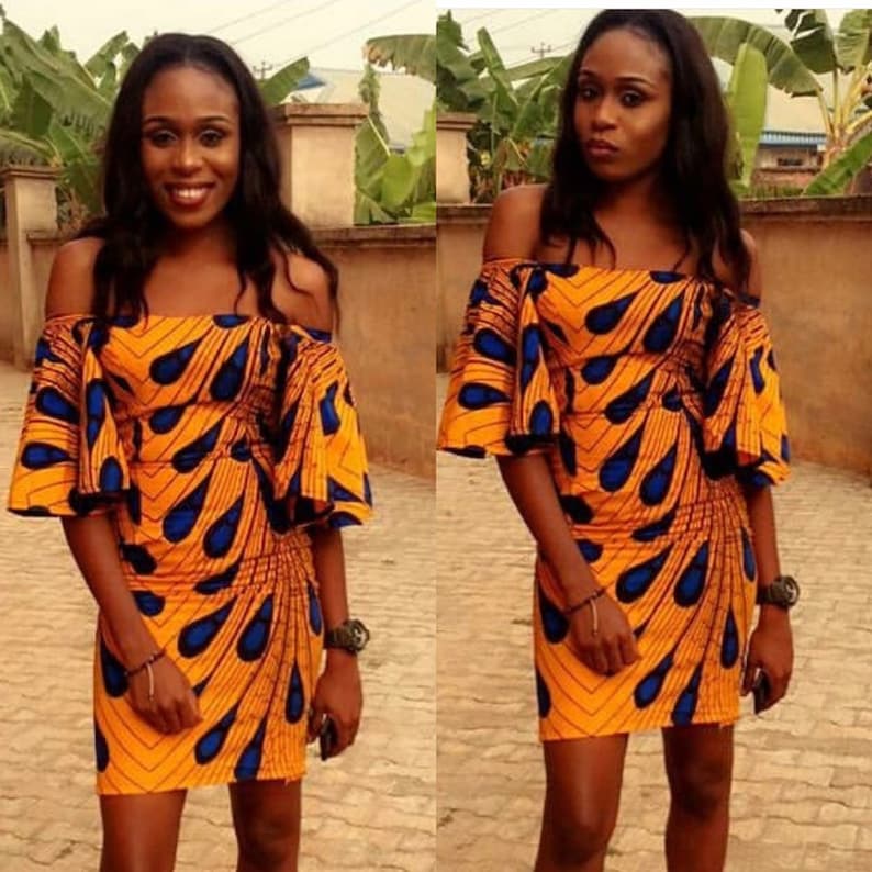 off the shoulder ankara dress