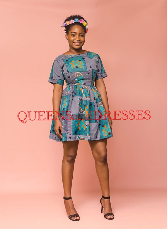 green ankara dress
