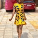 unique mini ankara dress. Women's clothing , gifts for her, african Dresses  for women, mini dress , ankara yellow dress, birthday dress 