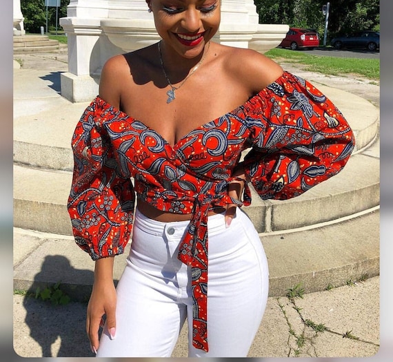 off shoulder african tops