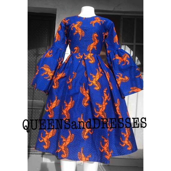 blue ankara dress