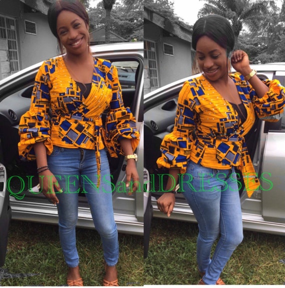 ankara wrap blouse