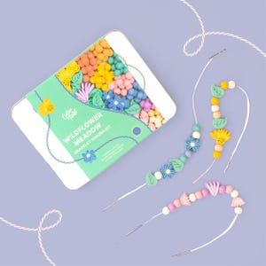 Wildflower Meadow Bracelet Making Kit | Eco-Friendly Wooden Beading Set for Kids