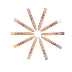 May include: A set of ten coloured pencils arranged in a circular pattern. Each pencil has a natural wood barrel with a coloured tip and eraser. The pencils are labelled with the text "Cotton Twist".