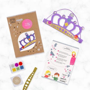 Kit para hacer tu propia corona real / Kit de manualidades para rellenar bolsas de fiesta / Kit de manualidades para jugar con la imaginación