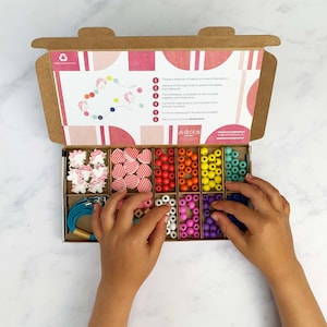 Personalised Unicorn And Heart Bracelet Making Kit | Kids' DIY Jewellery Making Kit | Bracelet Craft Activity for Kids' Birthday Gifts