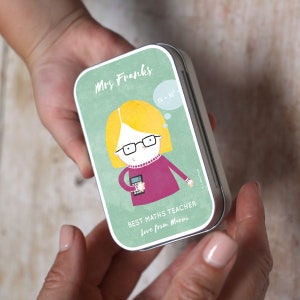 Personalised Teacher Gifting Character Keepsake Tin