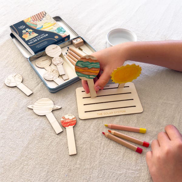 Kit de manualidades del sistema solar / Manualidades de madera personalizadas para niños