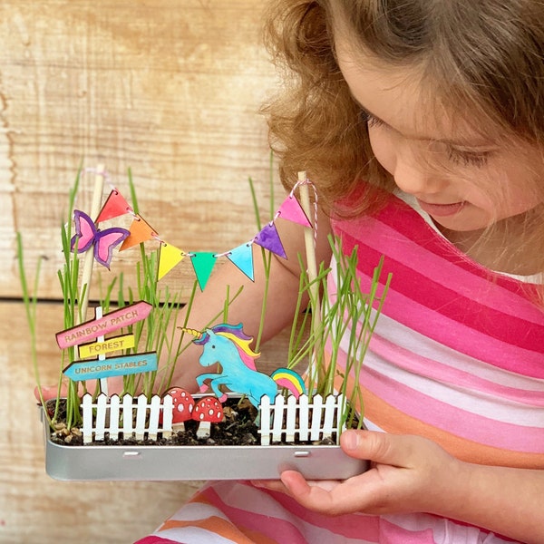 Créez votre propre jardin de licorne magique personnalisé | Cadeau d'anniversaire personnalisé pour enfant