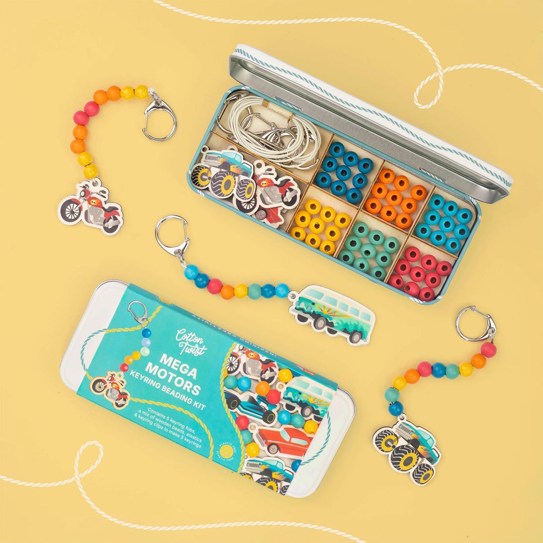 Mega Motors Keyring Craft Kit | Eco-friendly Bag Charm Craft Activity ...