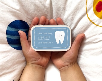 Personalised Tooth Fairy Tin | Kids' Keepsake Box for Lost Teeth | Custom Gift & Memory Holder