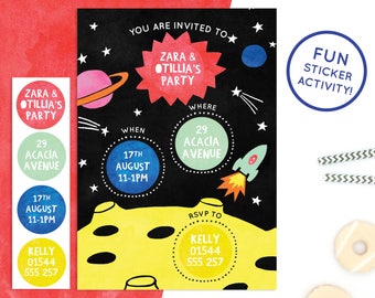 Personalised Space Invitations with Sticker Activity