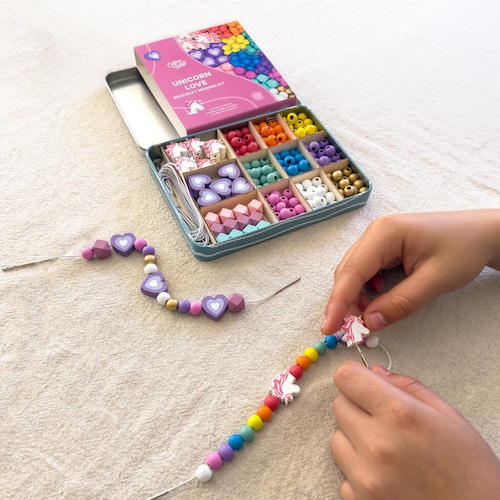Kit de fabrication de bracelets d'amour licorne | Activité de création de bijoux pour enfants