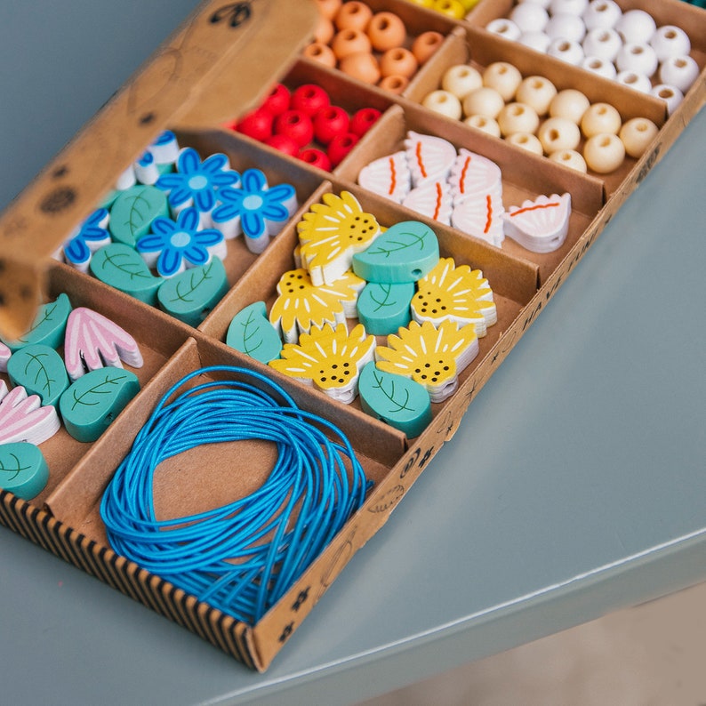 Personalised Wildflowers Bracelet Making Kit Kids Craft Kit Etsy