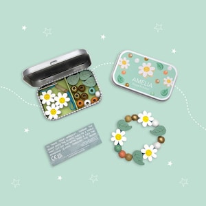 Kit regalo personalizzato con bracciale a catena di margherite