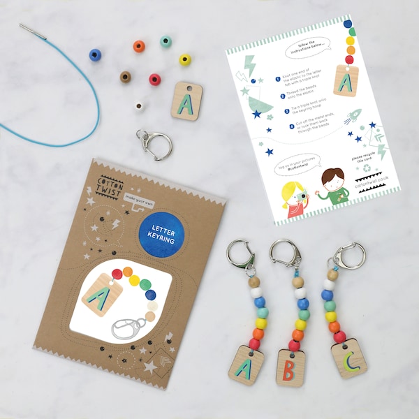 Make Your Own Letter Keyring | Party Bag Filler Craft Kits