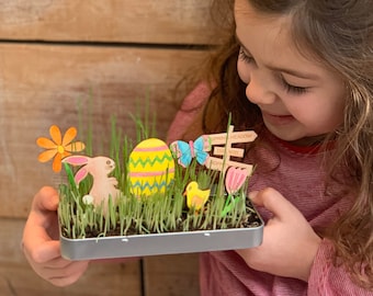 Personalised Make Your Own Easter Garden Kit | Personalised Gardening Gift For Kids | Easter Craft Kit for Kids