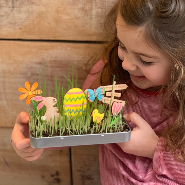 Personalised Make Your Own Easter Garden Kit | Personalised Gardening Gift For Kids | Easter Craft Kit for Kids