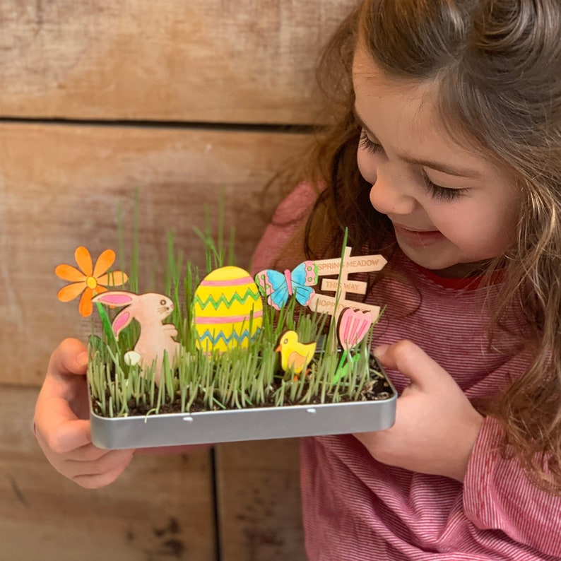 Personalised Make Your Own Easter Garden Kit Personalised Gardening Gift For Kids Easter Craft Kit for Kids image 1