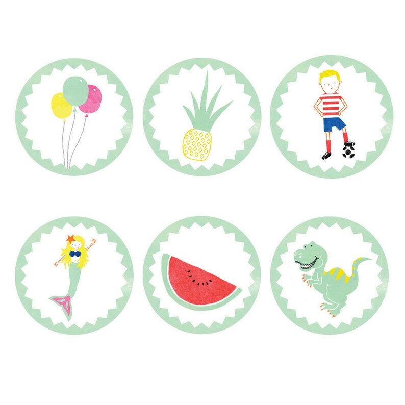 Mermaid Tropical Packaging Dinosaur Green Retro Style Kraft Party Bags Kraft paper Favour Bags /& Stickers Chevron Football Party