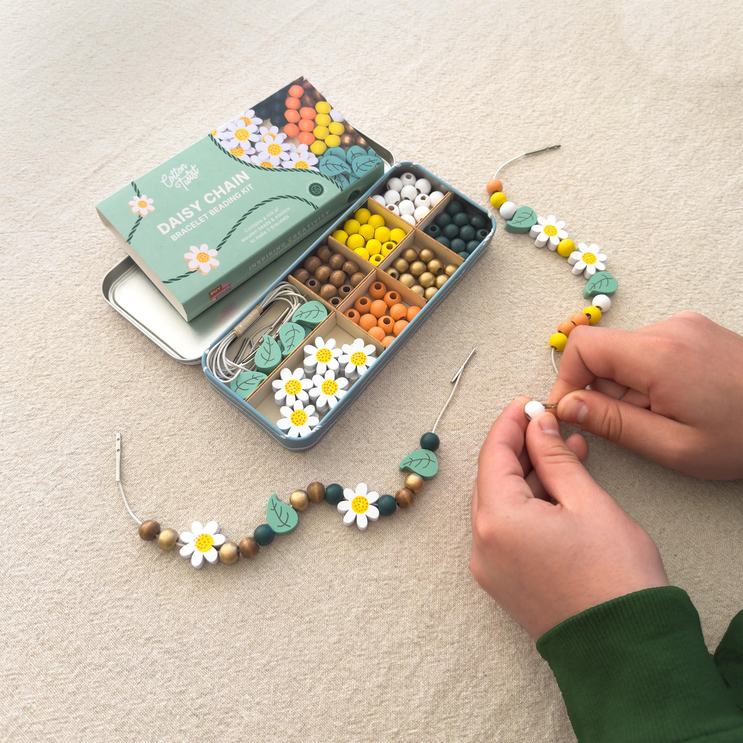 Daisy Chain Beading Kit | Wooden Bracelet Craft for Kids & Adults