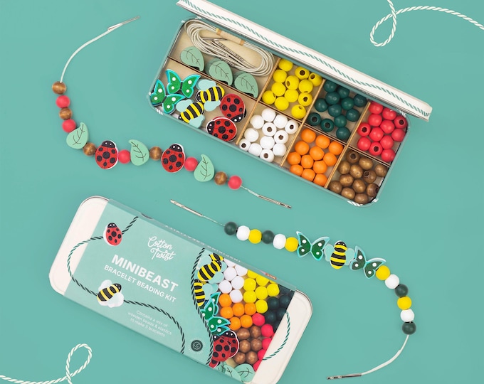 Minibeast Beading Kit | Wooden Bracelet Making Kit for Kids