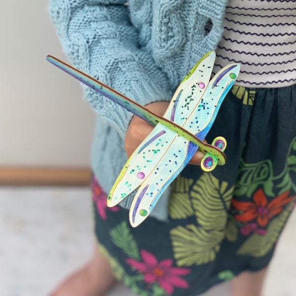 Personalised Make Your Own Dragonfly Glider Craft Kit | Personalised Gift for Kids