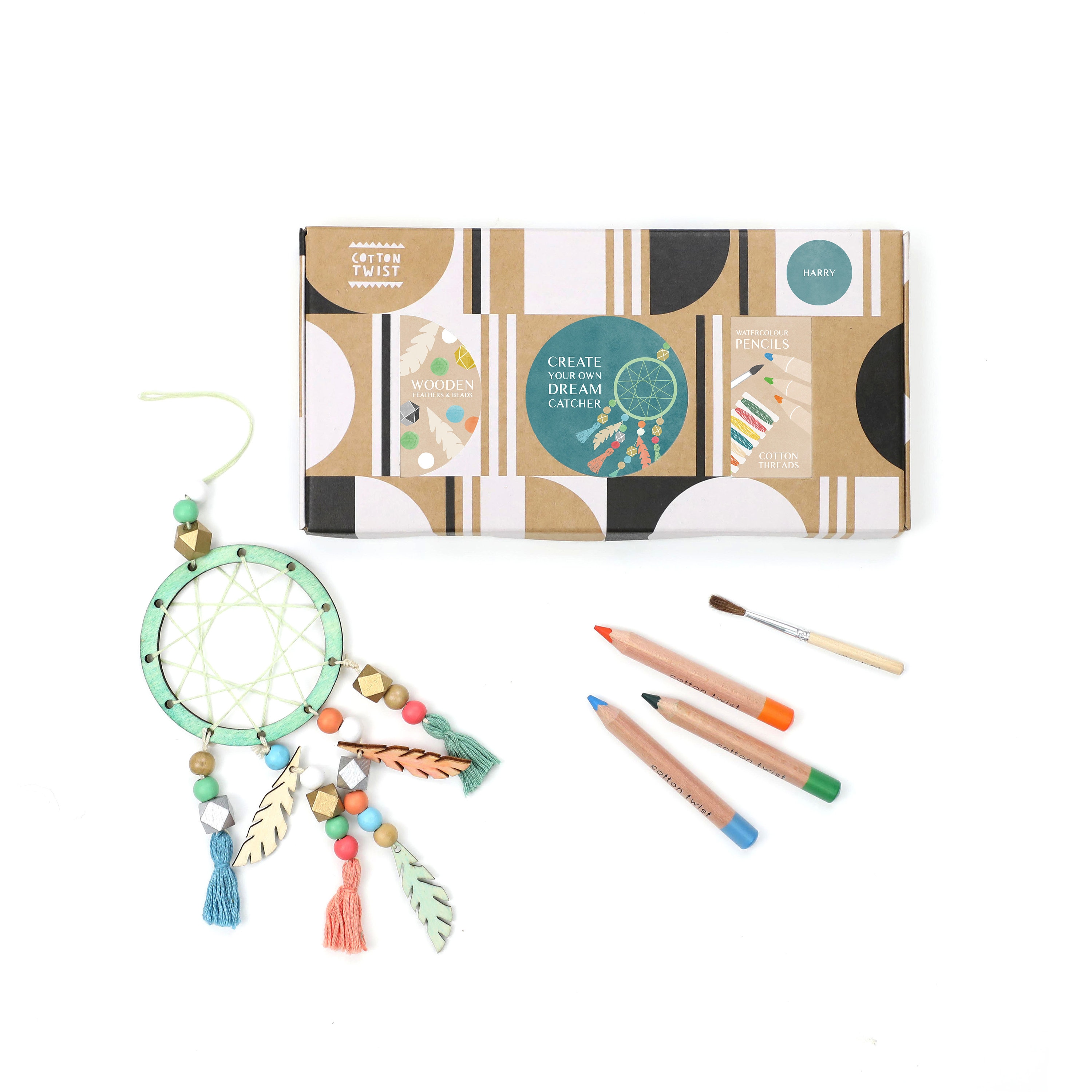 make your own dreamcatcher craft kit activity box - sustainable craft kit -  cotton twist