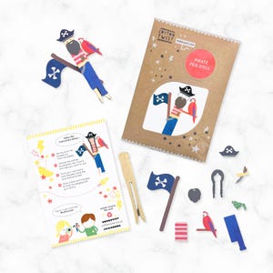 Make Your Own Pirate Peg Doll Kit | Party Bag Filler Craft Kit
