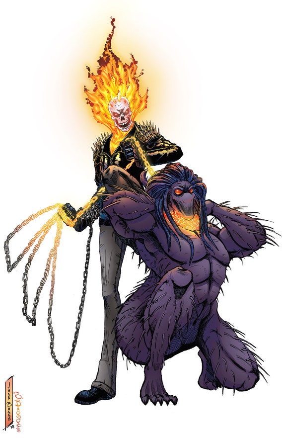 Ghost Rider Vs Blackheart 11 X 17 Poster Print Etsy