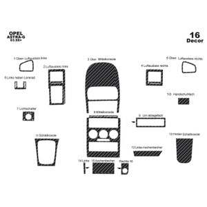 Opel Astra G Dash Zierelement 1998-2003