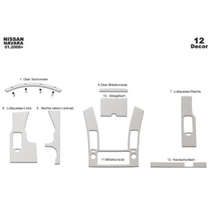 Nissan Navara  2006-2010 Dashboard Cover, Custom Interior Trim, Dash Styling | With 3M Tape