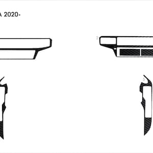 Pode incluir: Um conjunto de peças de acabamento interior de carro em vinil preto de fibra de carbono para um caminhão Scania 2020. O conjunto inclui um acabamento de painel, um acabamento de porta e um acabamento de alavanca de câmbio.