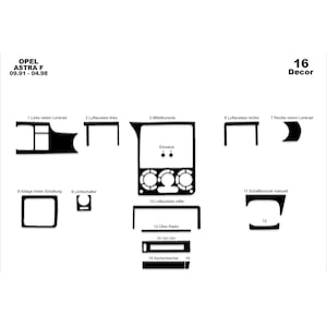 Opel Astra F Dash Trim Kit 1991-1998