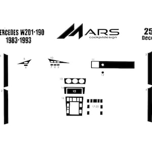 Mercedes 190 Dash Trim Kit