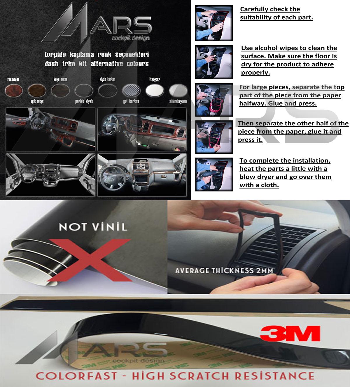 Black Wood Grain Dash Trim Set For 2017-2022 Ford F250 F350 – GPS/Radio/Climate, 3-Piece (Xtreme Trux)