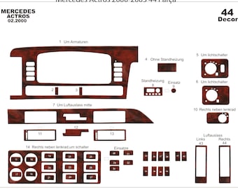 Kit de molduras de tablero con aspecto de madera para Mercedes Actros 2000-2003 - Holzoptik