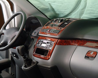 Kit de molduras de tablero con apariencia de madera para MERCEDES VİTO 2004-2006 Kit de molduras de tablero Armaturenbrett-Zierleisten-Set en Holzoptik