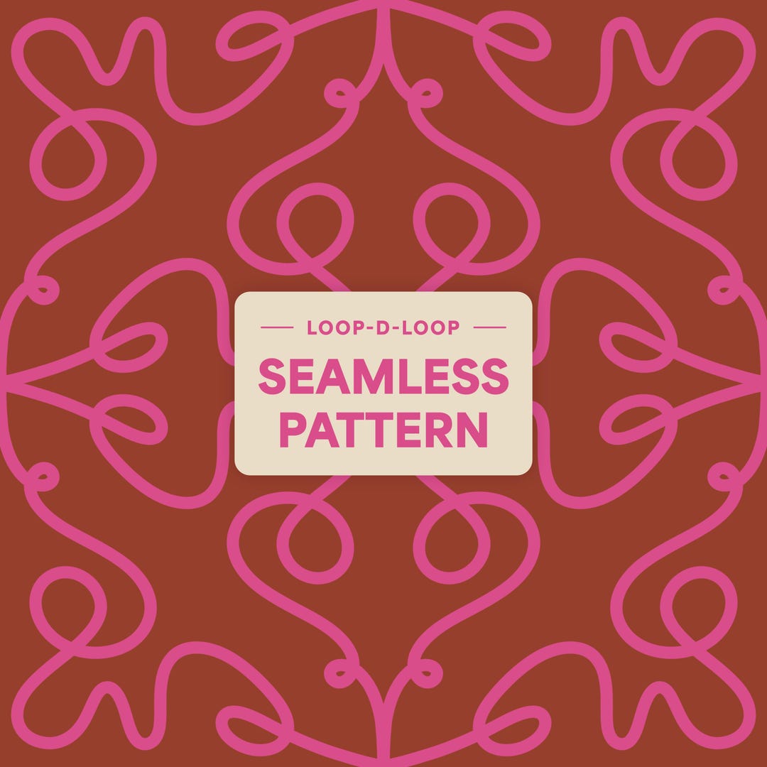 Doodle Loop Seamless Pattern, Elegant Digital Paper, Ornamental Fabric ...