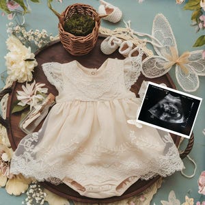 Schmetterling Baby Mädchen Schwangerschaftsankündigung: Social Media Reveal (Digital Template)