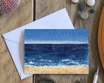 Seascape greetings card 'Carbis Bay, Cornwall, single A6 card with envelope