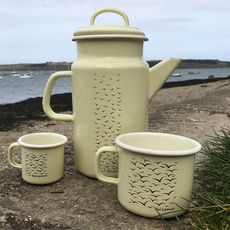 Enamel espresso mugs clotted cream large laser etched Etsy
