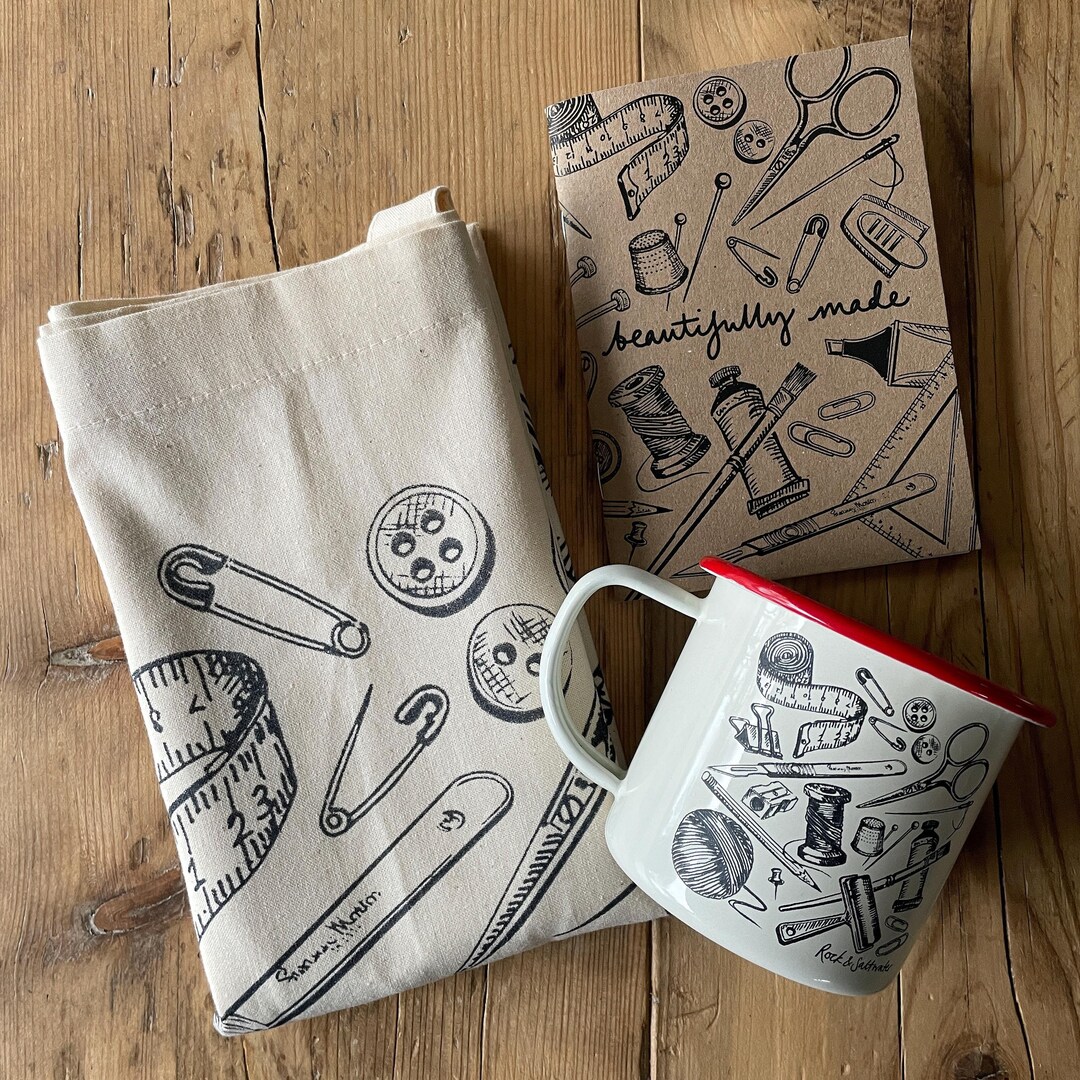 Beautifully Made Tote Bag, Notebook and Mug Set for Artist Knitter ...