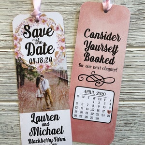 Customized Save The Date Bookmark, Save The Date, Bookmark Invitation, Bookmark Save The Date, Personalized Bookmark, Unique Save The Date