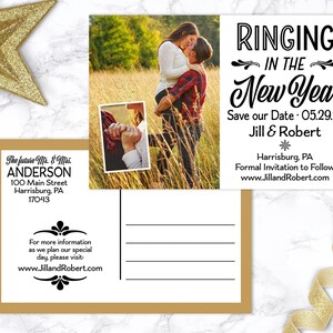 New Year Save The Date, Save the date postcard, Save the Date Announcement, Custom New Years Card, New Years Photo Card