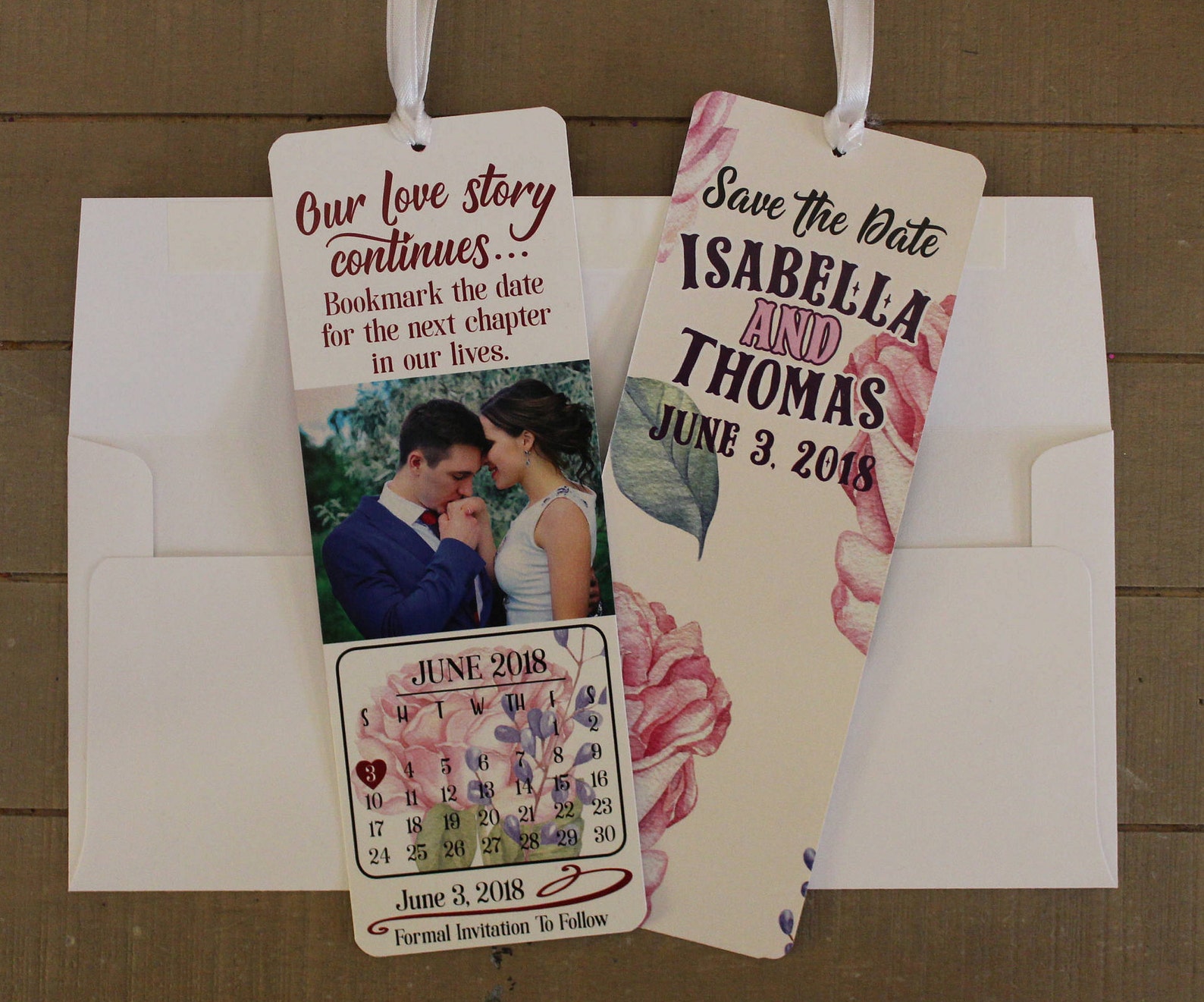 Customized Save the Date Bookmark Save the Date Bookmark Etsy