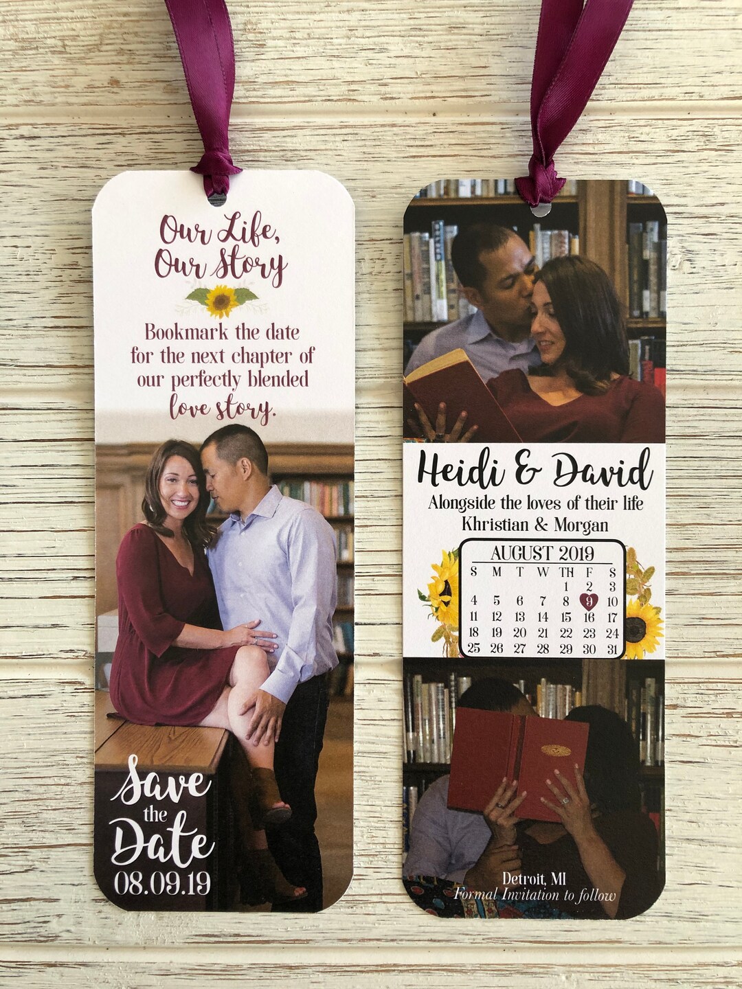 Customized Save The Date Bookmark, Save The Date, Bookmark Invitation